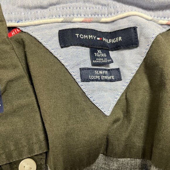Tommy Hilfiger Men's Olive Green Slim Fit Button Down Shirt - Size XL - Picture 5 of 5